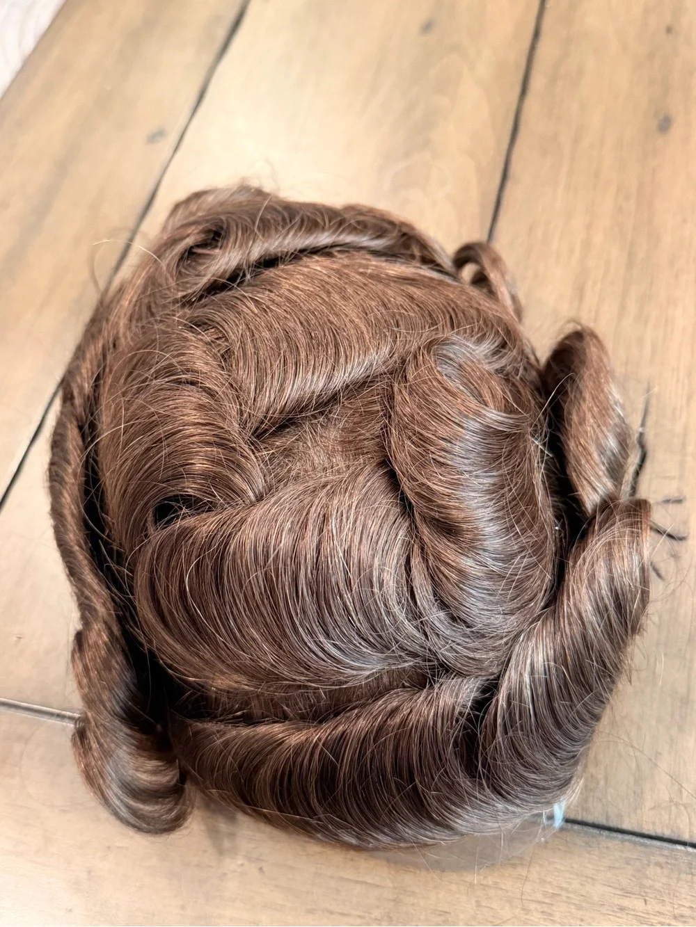 Medium Brown #4 Men’s Toupee 100% Human Hair 8x10 Ultra Thin Skin Base 082
